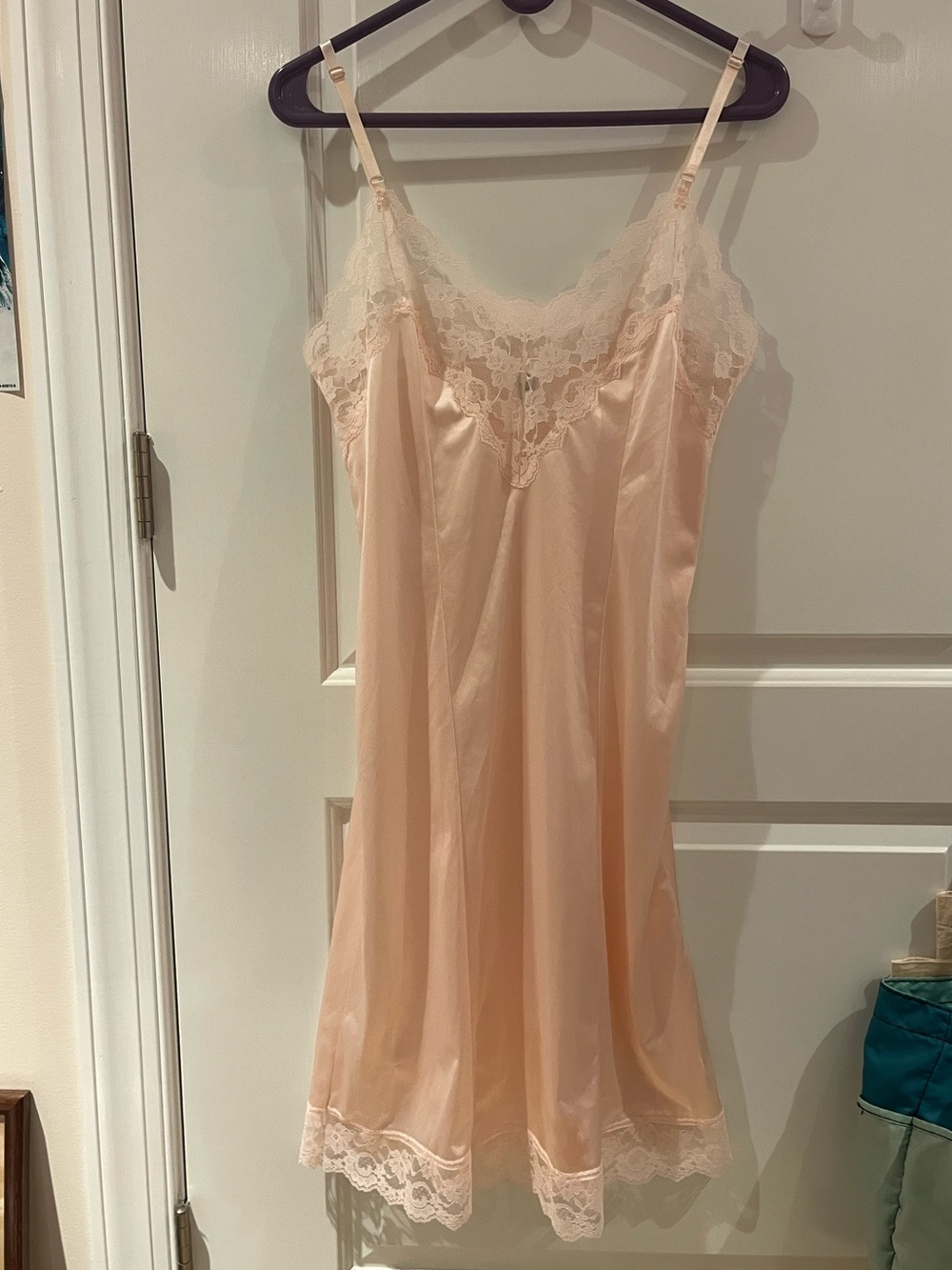 vintage pink lacy slip dress!